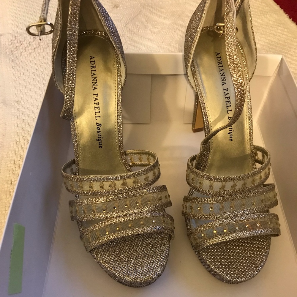 Gold Heeled Evening Sandals